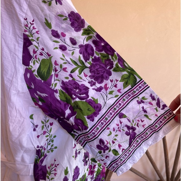 ASHA Violet Flowers Button Front Tunic Top, Dress or Swim Suit Cover EU-42 US-12 - Picture 8 of 13